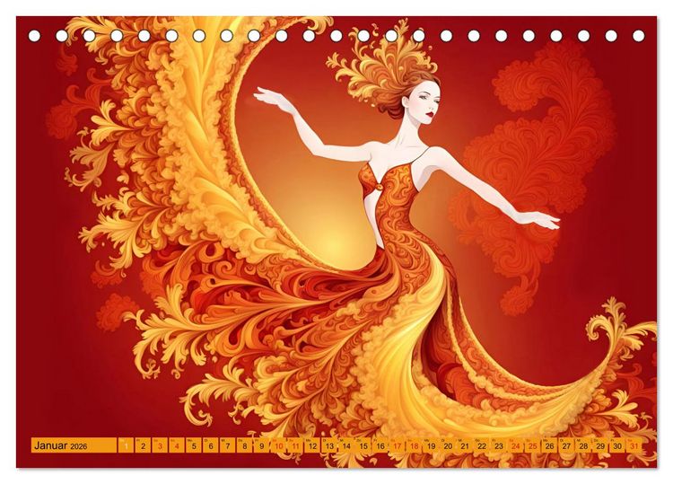 Produktbild: Wundervolle Tanzschwingungen (Tischkalender 2026 DIN A5 quer), CALVENDO Monatskalender