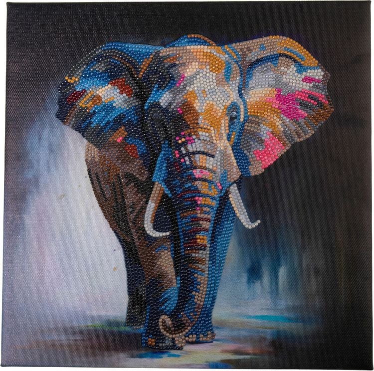 Produktbild: Crystal Art Leinwandbild Majestic Elephant 30x30 cm