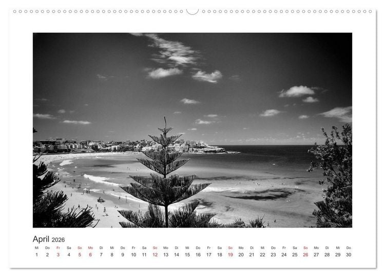 Produktbild: SYDNEY Monochrom (hochwertiger Premium Wandkalender 2026 DIN A2 quer), Kunstdruck in Hochglanz