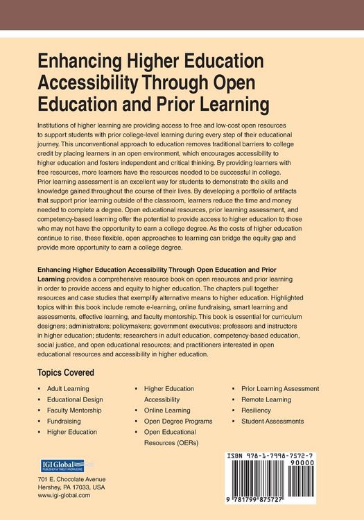 Produktbild: Enhancing Higher Education Accessibility Through Open Education and Prior Learning, 1 volume
