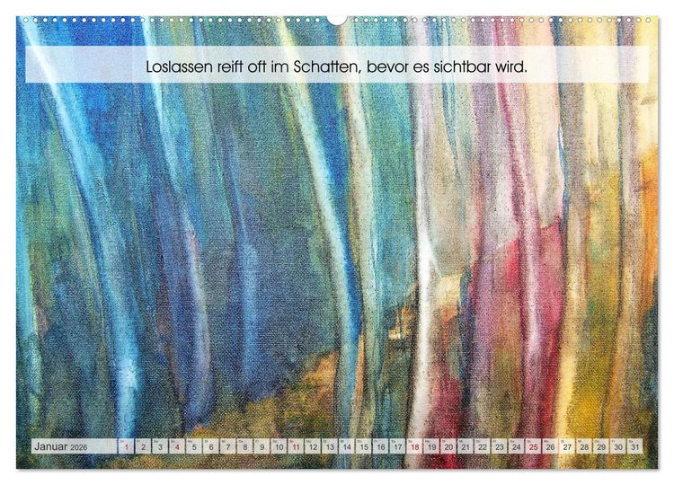 Produktbild: Loslassen als Kunst - Ein poetischer Jahresbegleiter in Bild und Wort (Wandkalender 2026 DIN A2 quer), CALVENDO Monatskalender