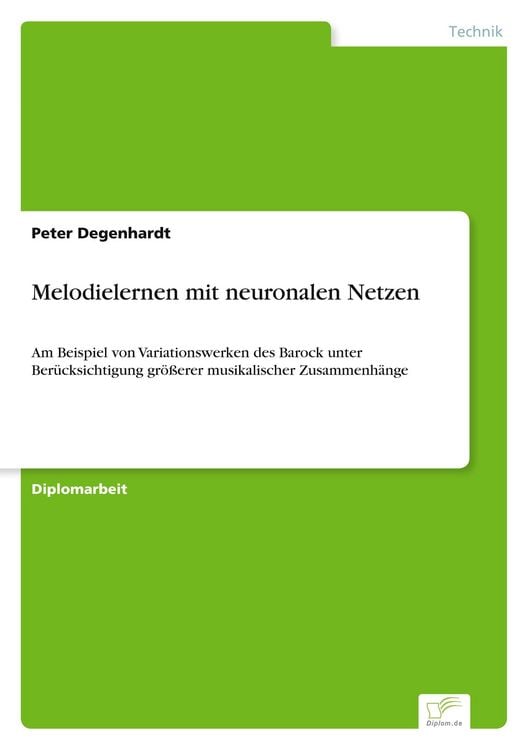 Produktbild: Melodielernen mit neuronalen Netzen