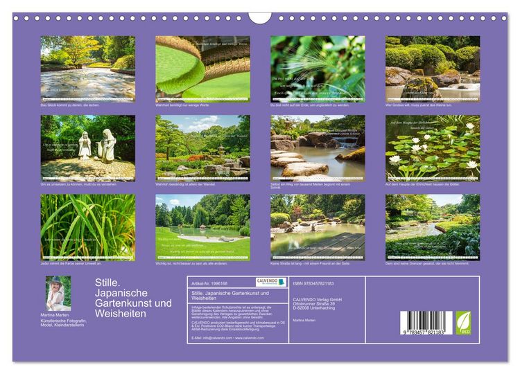 Produktbild: Stille. Japanische Gartenkunst und Weisheiten (Wandkalender 2026 DIN A3 quer), CALVENDO Monatskalender