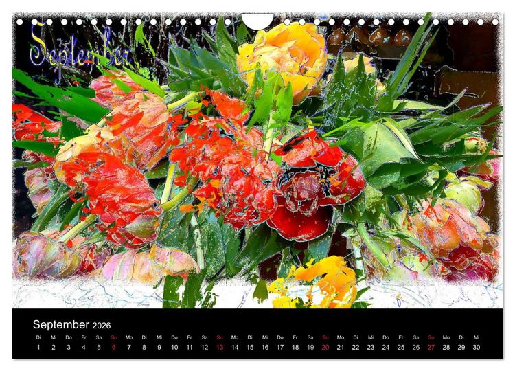 Produktbild: Blumen - Digital (Wandkalender 2026 DIN A4 quer), CALVENDO Monatskalender