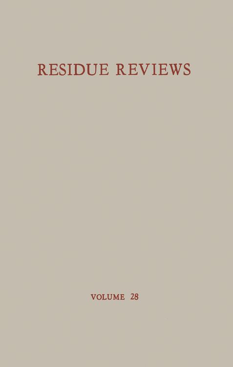 Produktbild: Residue Reviews / R&uuml;ckstands-Berichte