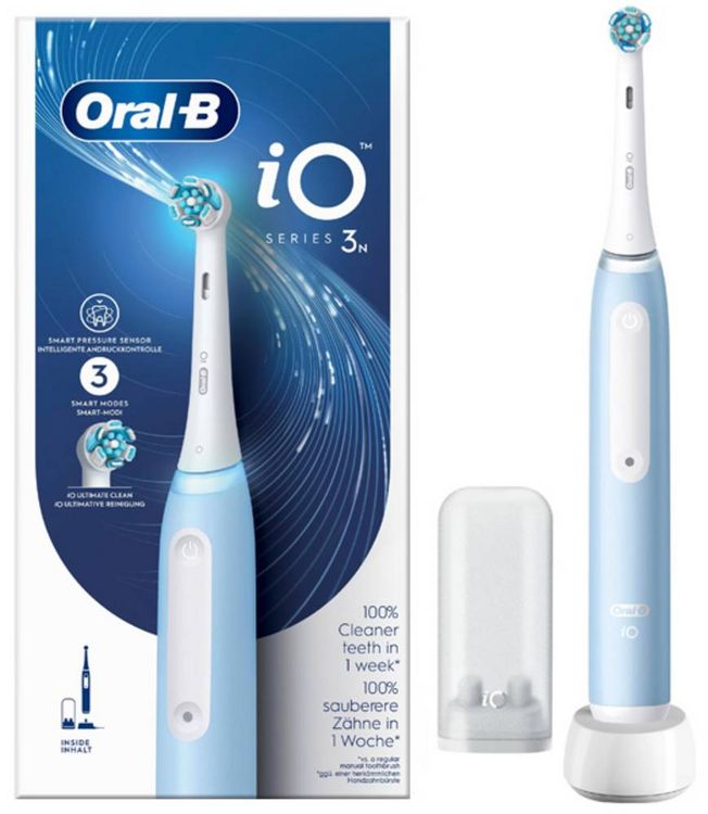 Produktbild: Oral-B Braun Oral-B iO Series 3n Ice Blue Elekt 8006540730850 Elektrische Zahnb&uuml;rste Hellblau, Wei&szlig;
