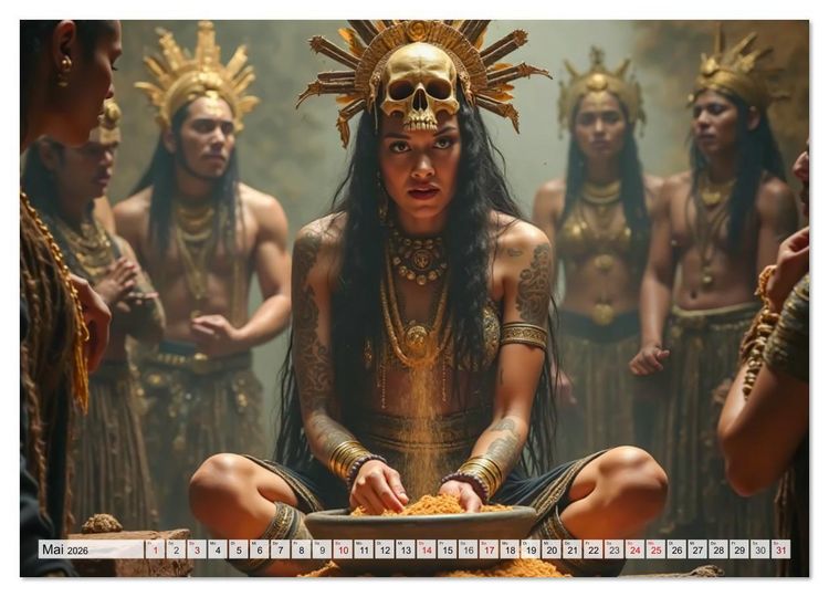 Produktbild: Aztekische Mythologie - G&ouml;tter, Helden und Monster (Wandkalender 2026 DIN A3 quer), CALVENDO Monatskalender