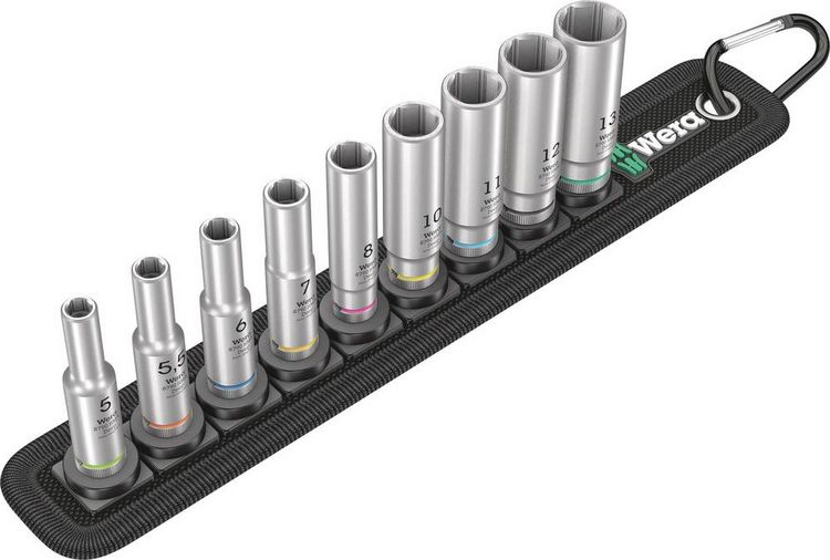 Produktbild: Wera Belt A Deep 1 Steckschl&uuml;sseleinsatz-Set 1/4" 9teilig 05004525001