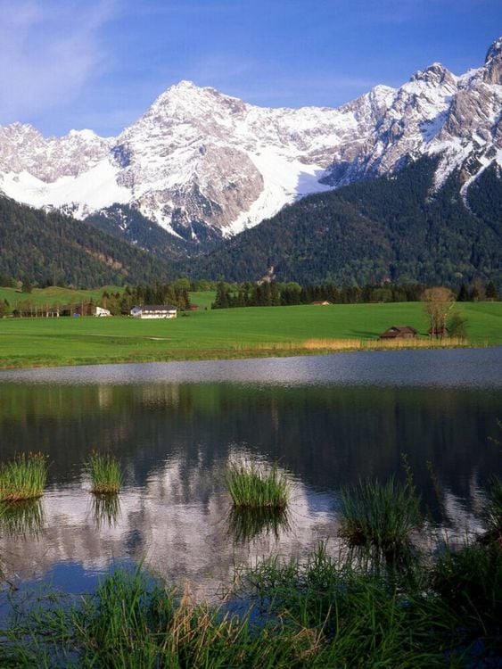 Produktbild: CALVENDO Puzzle Schmalsee am Karwendelgebirge | 1000 Teile Lege-Gr&ouml;&szlig;e 64x48cm Foto-Puzzle f&uuml;r gl&uuml;ckliche Stunden