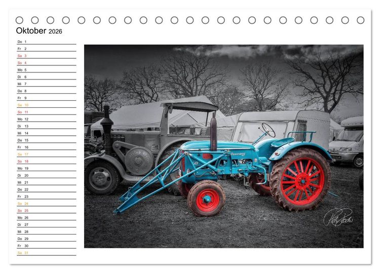 Produktbild: Trecker - Oldtimer / Geburtstagskalender (Tischkalender 2026 DIN A5 quer), CALVENDO Monatskalender