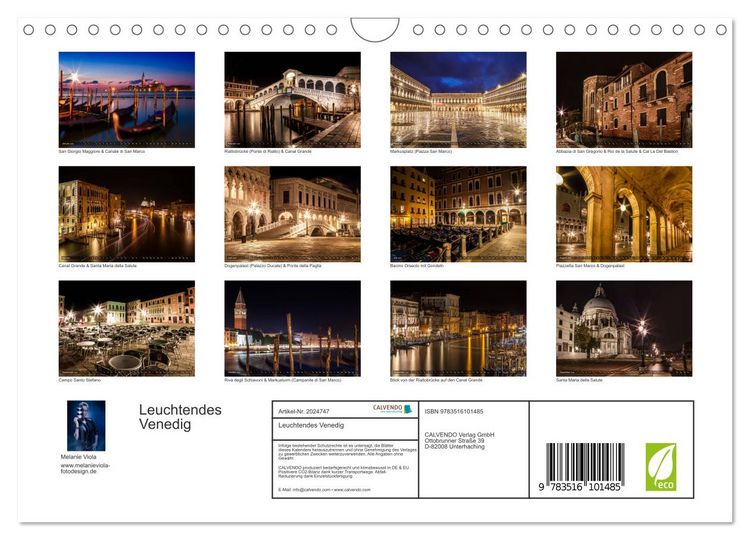 Produktbild: Leuchtendes Venedig (Wandkalender 2026 DIN A4 quer), CALVENDO Monatskalender