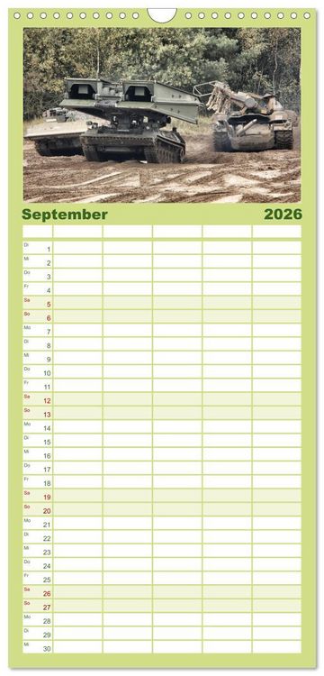Produktbild: Familienplaner 2026 - Panzerstahl auf der Heide &ndash; Das Heer legt wieder los mit 5 Spalten (Wandkalender, 21 x 45 cm) CALVENDO