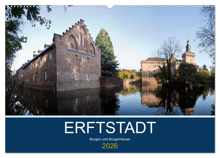Produktbild: ERFTSTADT - Burgen und B&uuml;rgerh&auml;user (Wandkalender 2026 DIN A2 quer), CALVENDO Monatskalender