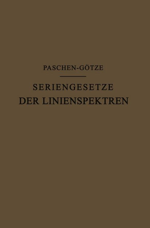 Produktbild: Seriengesetze der Linienspektren