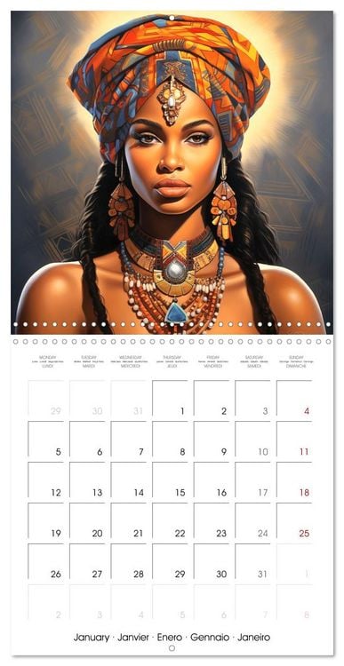 Produktbild: L'art de la beaut&eacute; africaine (Calendrier mural carr&eacute; 2026 30x30 cm) Calendrier double avec une page pour vos prises de notes