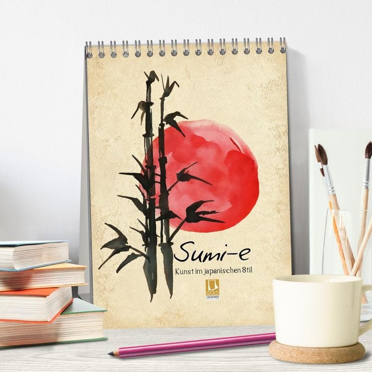 Produktbild: Sumi-e Kunst im japanischen Stil (Tischkalender 2026 DIN A5 hoch), CALVENDO Monatskalender
