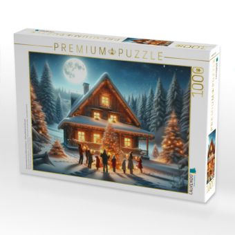 Produktbild: CALVENDO Puzzle Zusammenkunft am Weihnachtsbaum - Weihnachtliche Familienzeit | 1000 Teile Lege-Gr&ouml;&szlig;e 64x48cm Foto-Puzzle f&uuml;r gl&uuml;ckliche Stunden