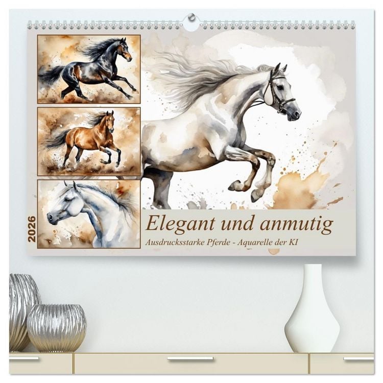 Produktbild: Elegant und anmutig (hochwertiger Premium Wandkalender 2026 DIN A2 quer), Kunstdruck in Hochglanz
