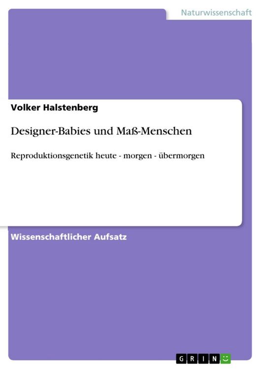 Produktbild: Designer-Babies und Ma&szlig;-Menschen