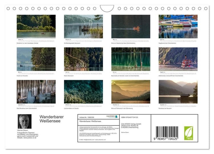 Produktbild: Wanderbarer Wei&szlig;ensee (Wandkalender 2026 DIN A4 quer), CALVENDO Monatskalender