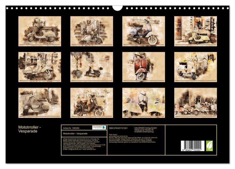 Produktbild: Mototrroller - Vesparade (Wandkalender 2026 DIN A3 quer), CALVENDO Monatskalender