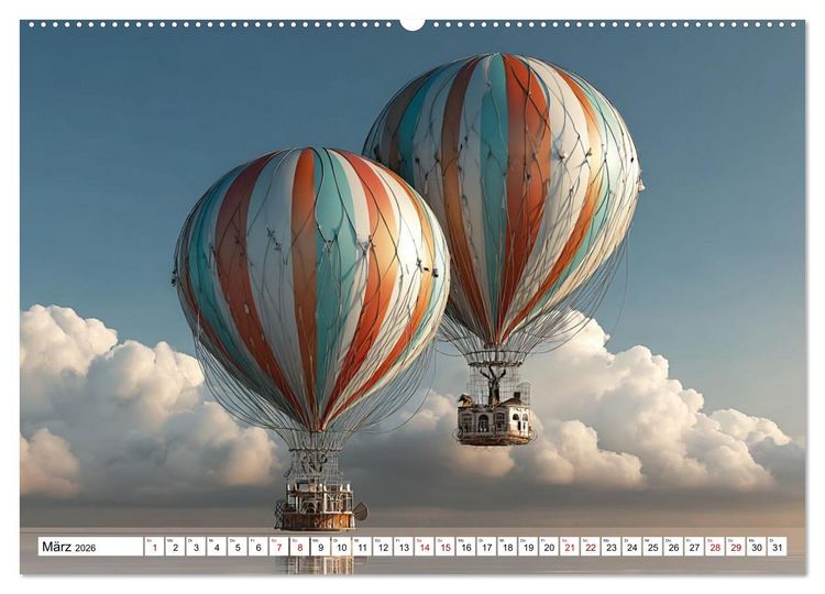 Produktbild: Himmelsmagie in Ballonfarben (hochwertiger Premium Wandkalender 2026 DIN A2 quer), Kunstdruck in Hochglanz