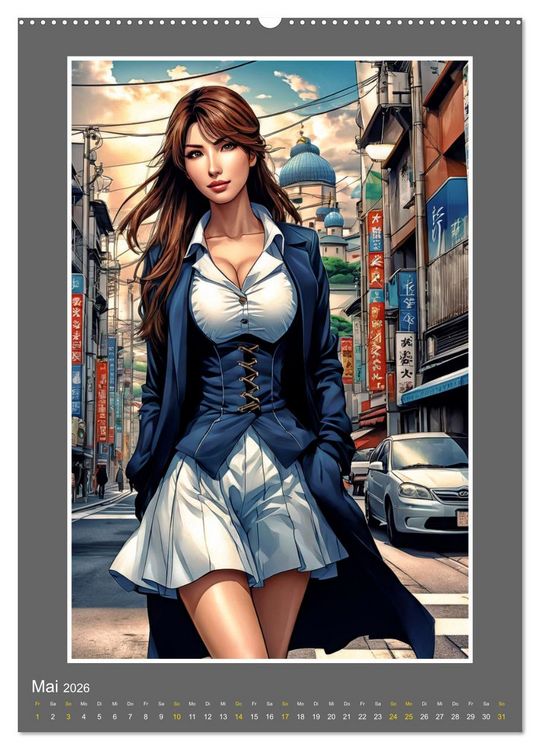 Produktbild: Manga Girlpower (Wandkalender 2026 DIN A2 hoch), CALVENDO Monatskalender