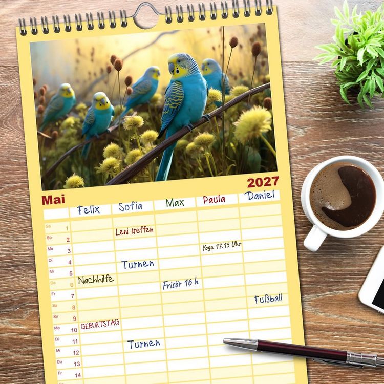 Produktbild: Familienplaner 2027 - Die Magie der Masse mit 5 Spalten (Wandkalender, 21 x 45 cm) CALVENDO