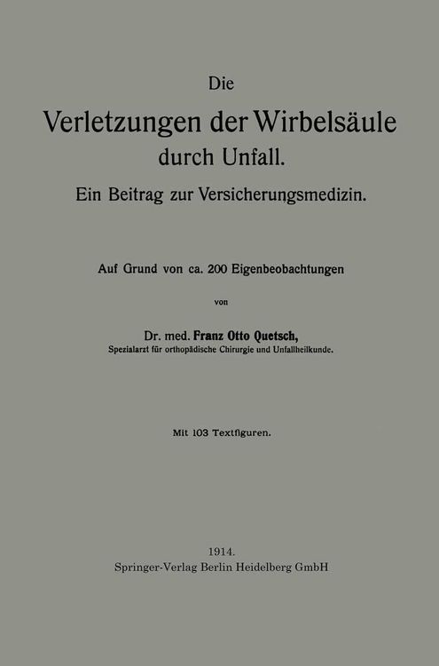 Produktbild: Die Verletzungen der Wirbels&auml;ule durch Unfall