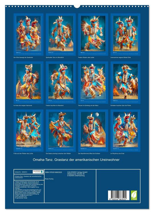 Produktbild: Omaha-Tanz. Grastanz der amerikanischen Ureinwohner (hochwertiger Premium Wandkalender 2026 DIN A2 hoch), Kunstdruck in Hochglanz