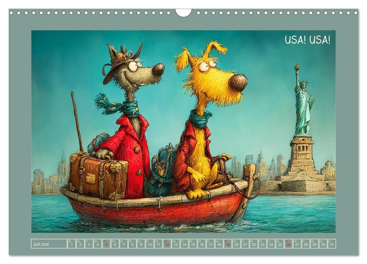 Produktbild: Weltenbummler. Hund und Katz auf Reisen (Wandkalender 2026 DIN A3 quer), CALVENDO Monatskalender