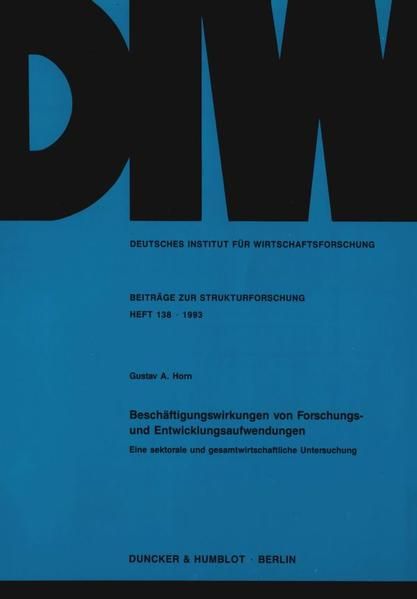 Produktbild: Besch&auml;ftigungswirkungen von Forschungs- und Entwicklungsaufwendungen.