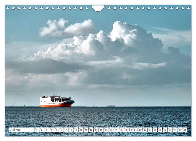 Produktbild: Am Elbdeich - Von Schiffen und Schafen (Wandkalender 2026 DIN A4 quer), CALVENDO Monatskalender