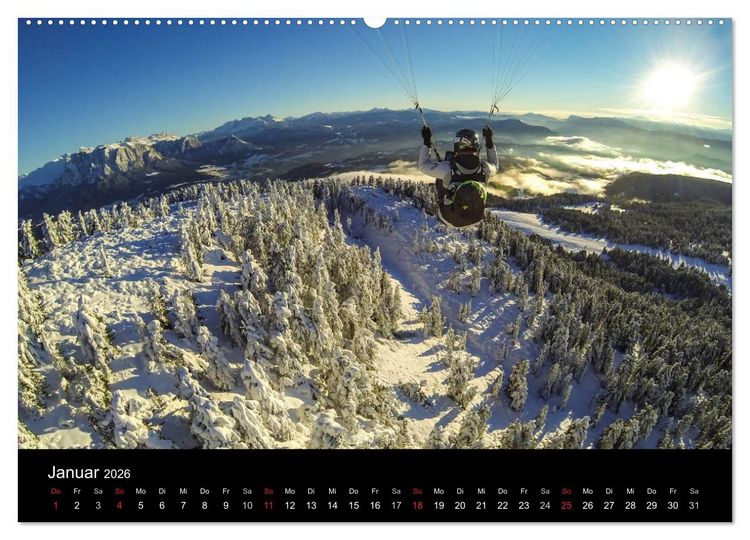 Produktbild: Paragliding - zwischen Himmel und Erde (Wandkalender 2026 DIN A2 quer), CALVENDO Monatskalender