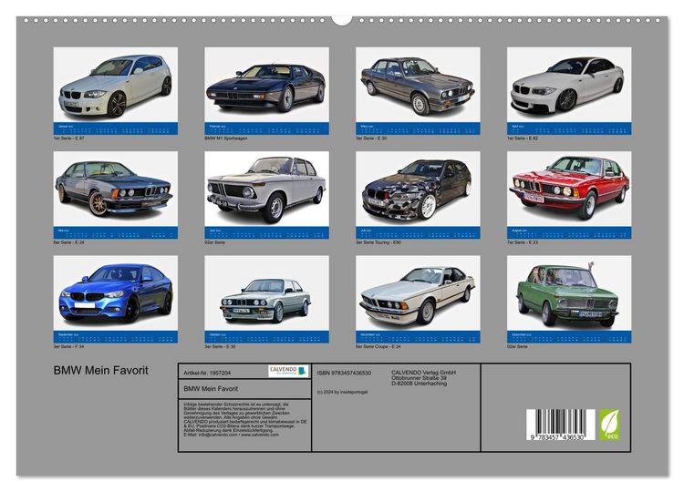 Produktbild: BMW Mein Favorit (hochwertiger Premium Wandkalender 2026 DIN A2 quer), Kunstdruck in Hochglanz