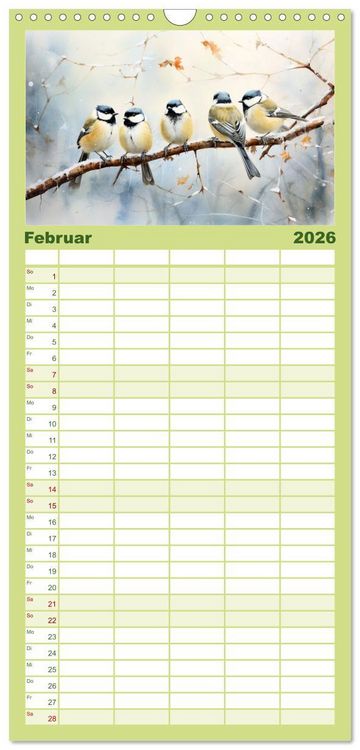 Produktbild: Familienplaner 2026 - Zw&ouml;lf Monate im Wald mit 5 Spalten (Wandkalender, 21 x 45 cm) CALVENDO