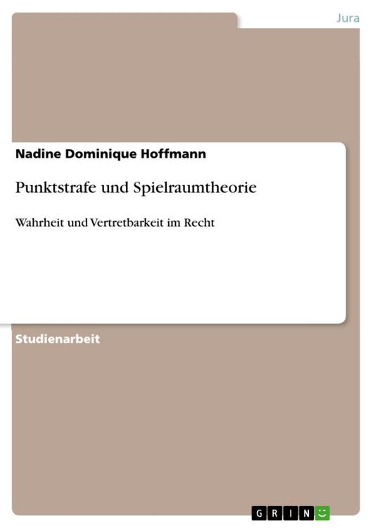 Produktbild: Punktstrafe und Spielraumtheorie