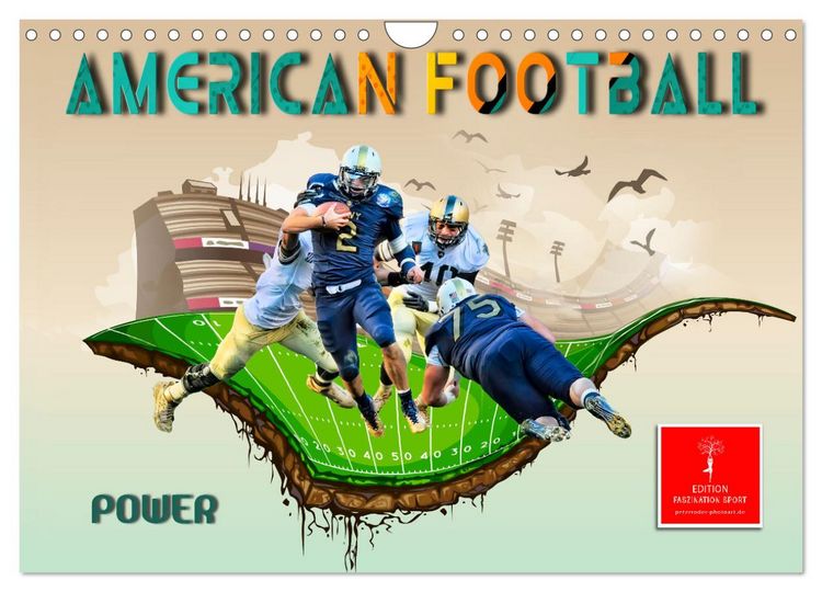 Produktbild: American Football - Power (Wandkalender 2026 DIN A4 quer), CALVENDO Monatskalender