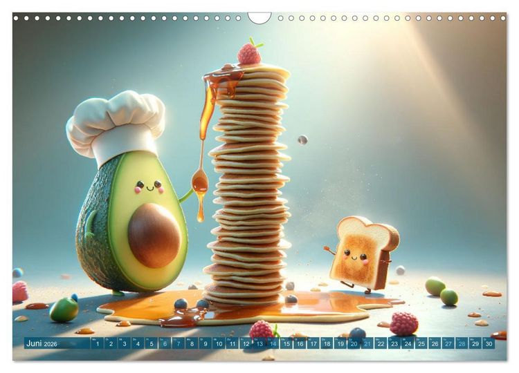 Produktbild: Avocado & Toast - K&uuml;chensp&auml;&szlig;e das ganze Jahr (Wandkalender 2026 DIN A3 quer), CALVENDO Monatskalender