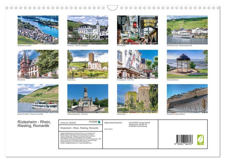 Produktbild: R&uuml;desheim - Rhein, Riesling, Romantik (Wandkalender 2026 DIN A3 quer), CALVENDO Monatskalender