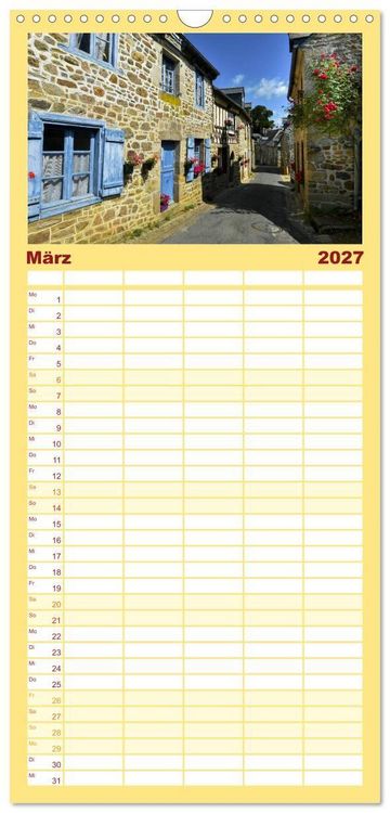 Produktbild: Familienplaner 2027 - Dorfidyllen in Frankreich mit 5 Spalten (Wandkalender, 21 x 45 cm) CALVENDO