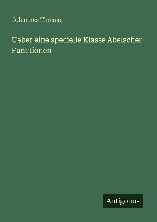 Produktbild: Ueber eine specielle Klasse Abelscher Functionen
