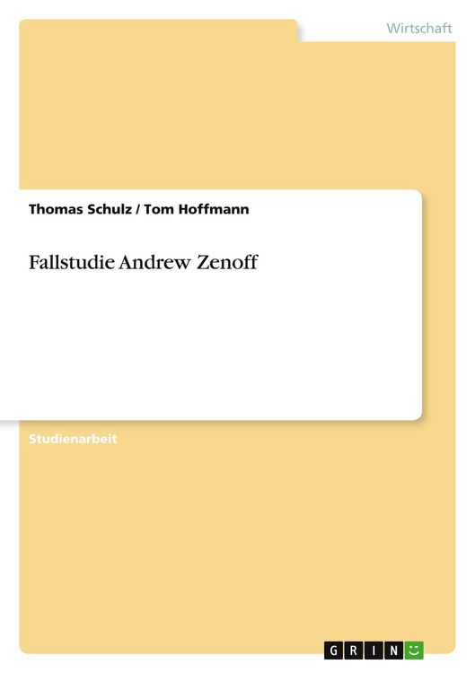 Produktbild: Fallstudie Andrew Zenoff