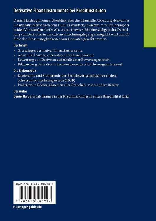 Produktbild: Derivative Finanzinstrumente bei Kreditinstituten