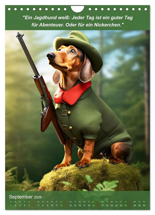 Produktbild: Lustige Jagdhunde mit J&auml;gerlatein (Wandkalender 2026 DIN A4 hoch), CALVENDO Monatskalender