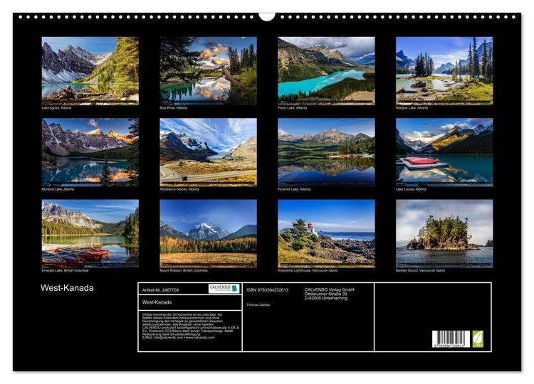 Produktbild: West-Kanada (Wandkalender 2027 DIN A2 quer), CALVENDO Monatskalender