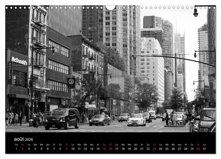 Produktbild: New York en noir et blanc (Calendrier mural 2026 DIN A3 vertical), CALVENDO calendrier mensuel