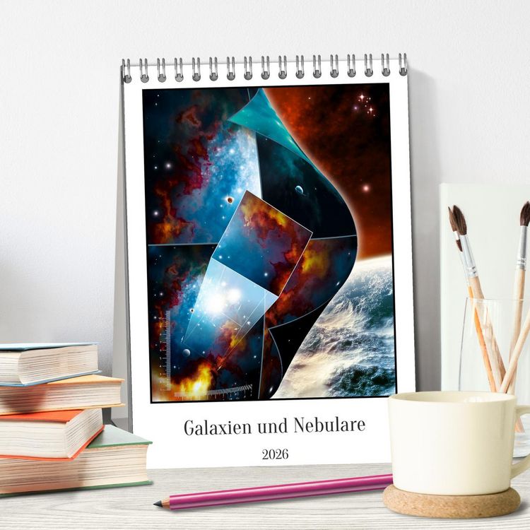 Produktbild: Galaxien und Nebulare (Tischkalender 2026 DIN A5 hoch), CALVENDO Monatskalender