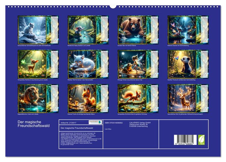 Produktbild: Der magische Freundschaftswald (hochwertiger Premium Wandkalender 2026 DIN A2 quer), Kunstdruck in Hochglanz