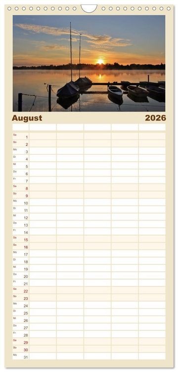 Produktbild: Familienplaner 2026 - Morgenstimmungen 2026 mit 5 Spalten (Wandkalender, 21 x 45 cm) CALVENDO
